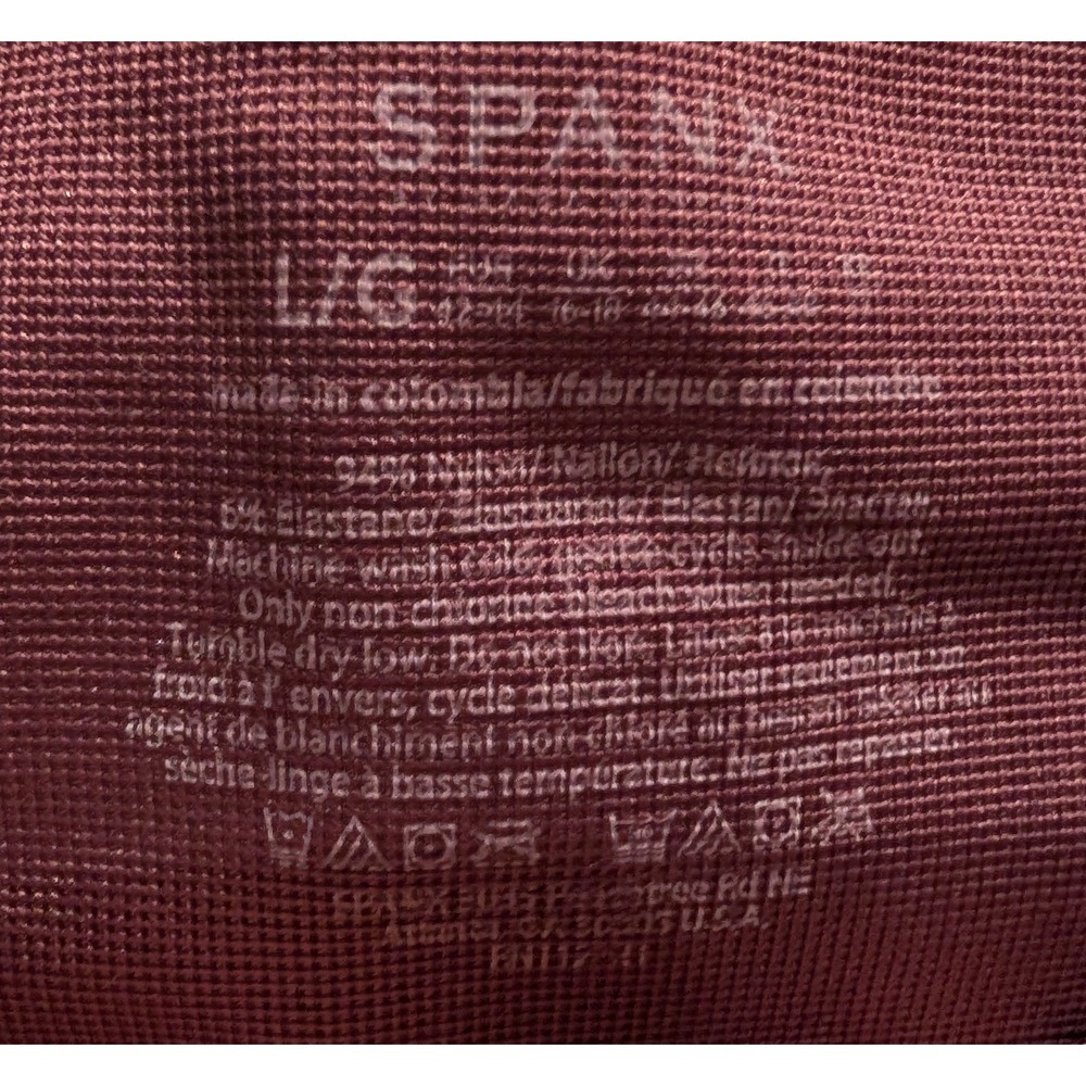 Spanx Look At Me Now Seamless Moto Leggings Burgundy Maroon High Waist Large - Picture 3 of 3